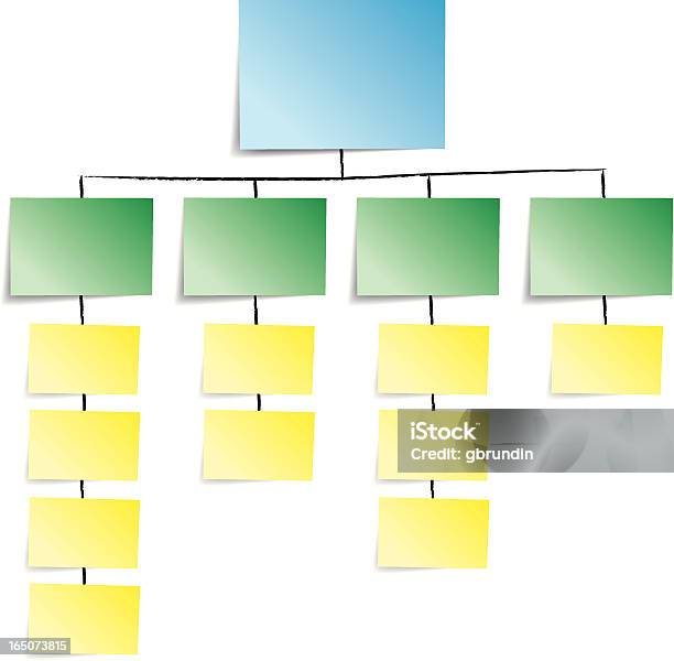 Organization Chart Stock Illustration - Download Image Now - Infographic, Organization Chart, Adhesive Note