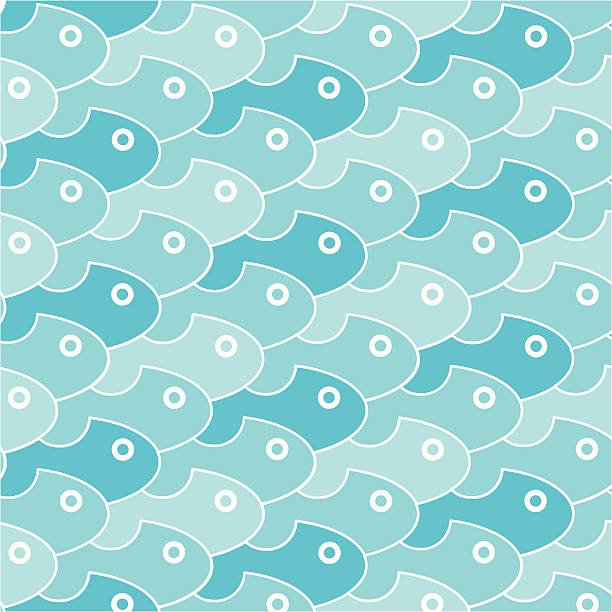 Deco Fish Pattern vector art illustration
