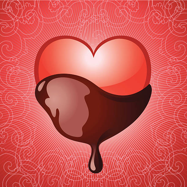 Serce zanurzone w czekoladzie WEKTOR – artystyczna grafika wektorowa