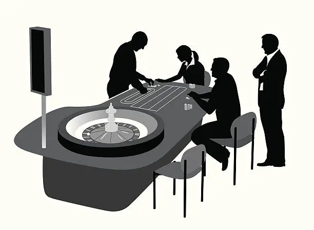 Vector illustration of Roulette Vector Silhouette