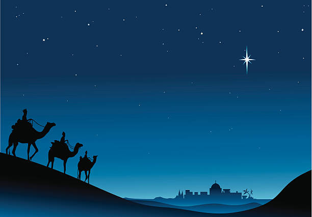 three kings three kings on camels... christmas three wise men camel christianity stock illustrations