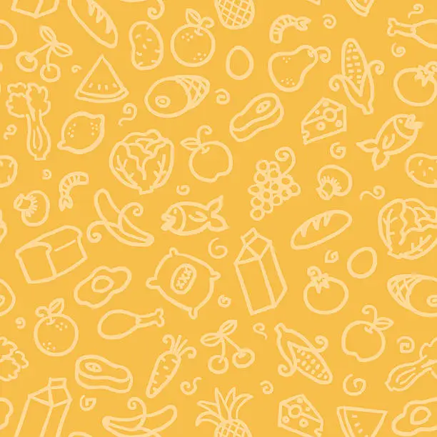 Vector illustration of seamless pattern: food