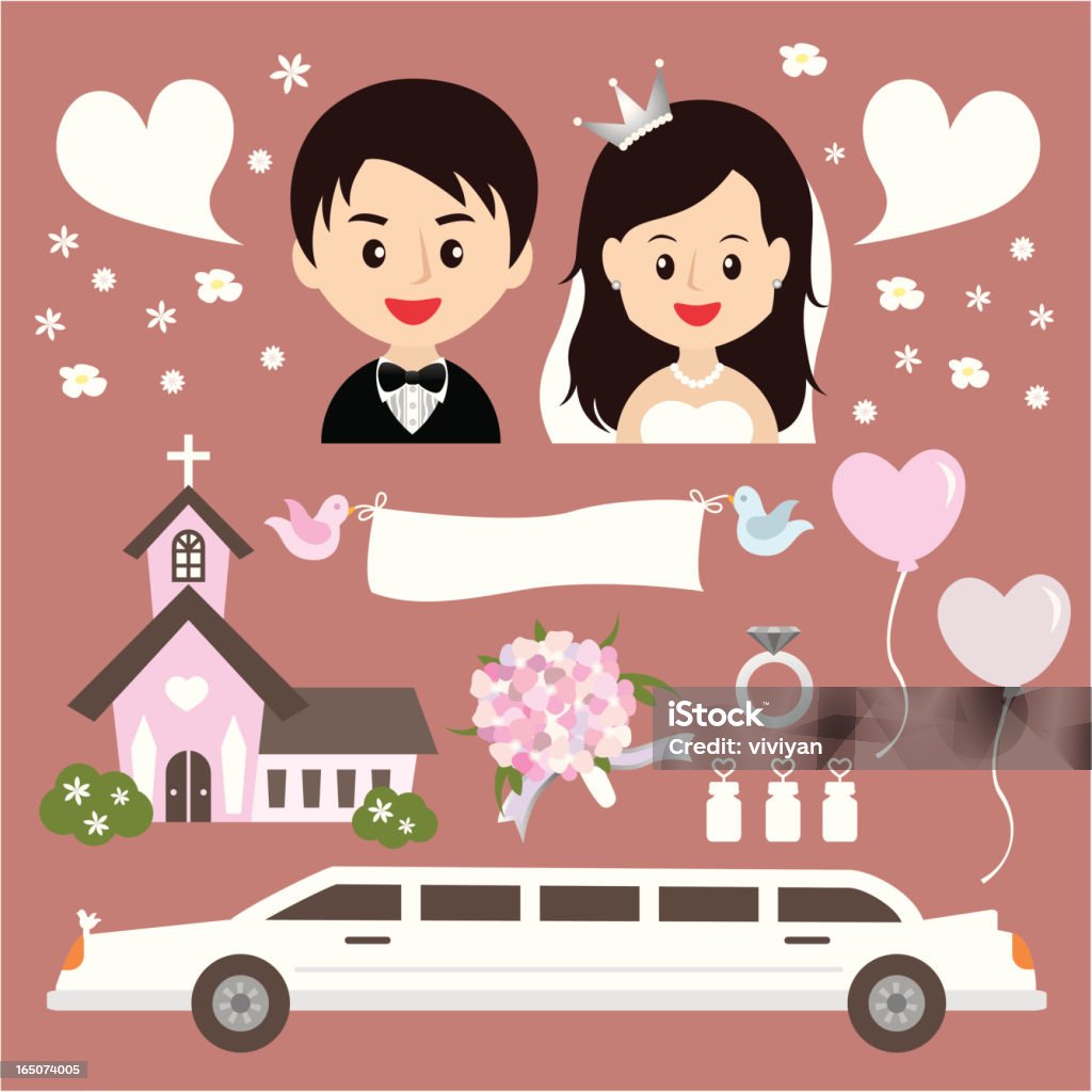 Hochzeit-Blase-icon-set 02 - Lizenzfrei Auto Vektorgrafik