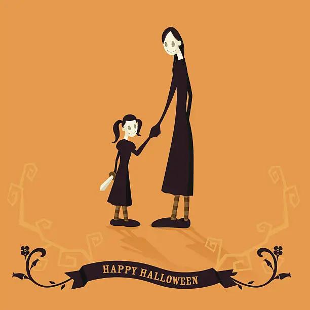 Vector illustration of happy halloween