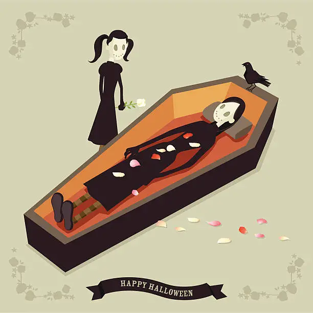 Vector illustration of funeral
