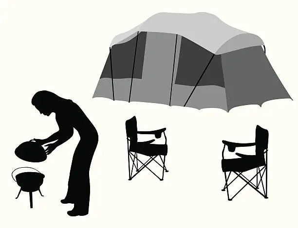 Vector illustration of Camping  Vector Silhouette