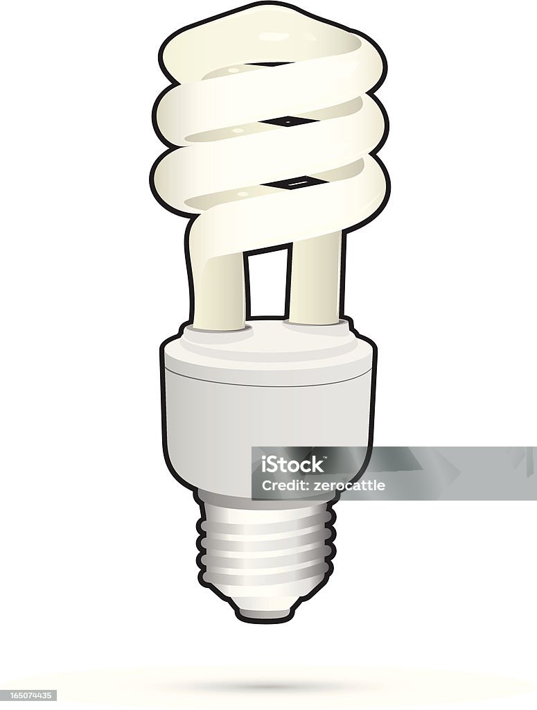 Icône Ampoule fluorescente compacte - clipart vectoriel de Ampoule à basse consommation libre de droits