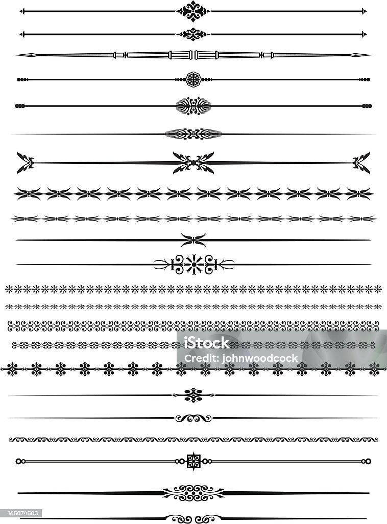 Decorativo cinco líneas - arte vectorial de Estilo victoriano libre de derechos