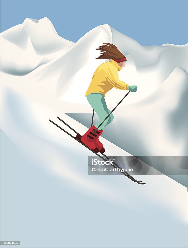 Descente skiier - clipart vectoriel de Piste de ski libre de droits