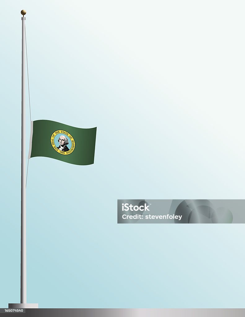 Bandera del estado de Washington, en la mitad del - arte vectorial de Bandera libre de derechos
