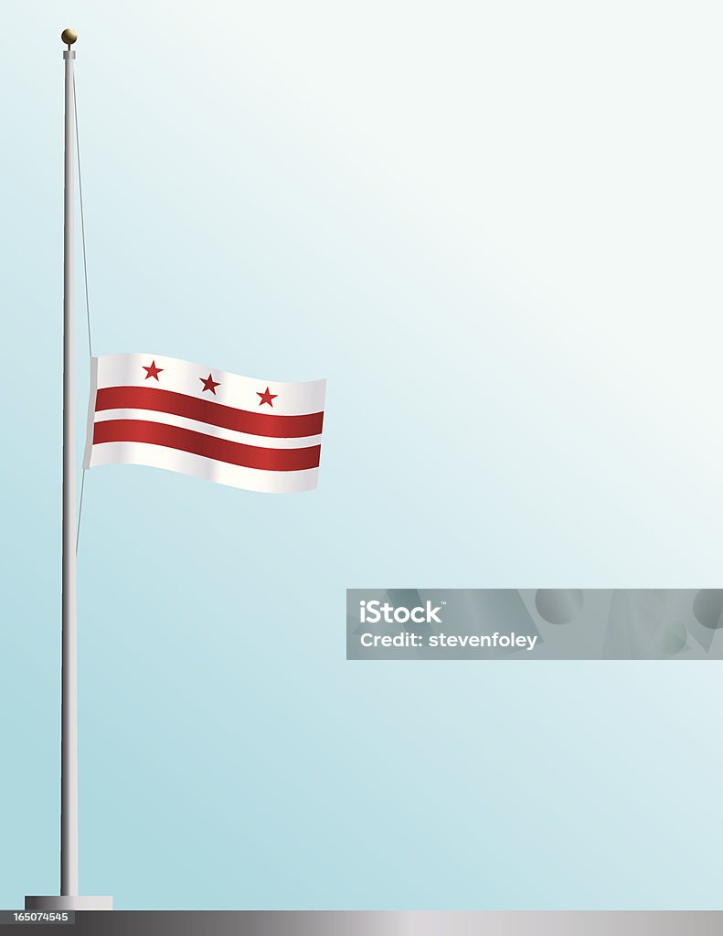 Bandiera di Washington DC, a metà del personale - arte vettoriale royalty-free di Bandiera