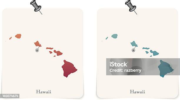 Hawaii State Red And Blue Cards Stock Illustration - Download Image Now - Big Island - Hawaii Islands, Blue, Clipping Path