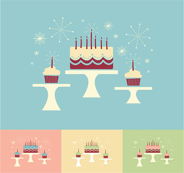 cake stands vector art illustration