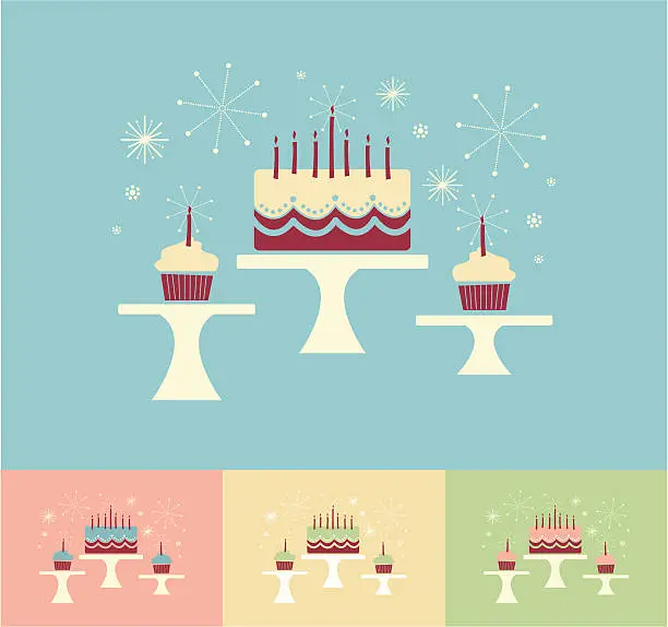 Vector illustration of cake stands