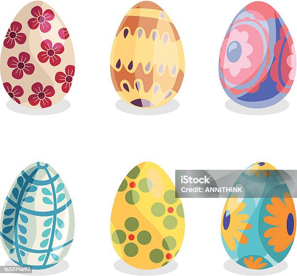 Páscoa Ovos Decorativos - Arte vetorial de stock e mais imagens de Amarelo - Amarelo, Azul, Clip Art