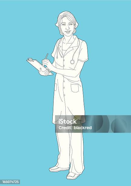 Nurse Stock Illustration - Download Image Now - Nurse, Pencil Drawing, Adult