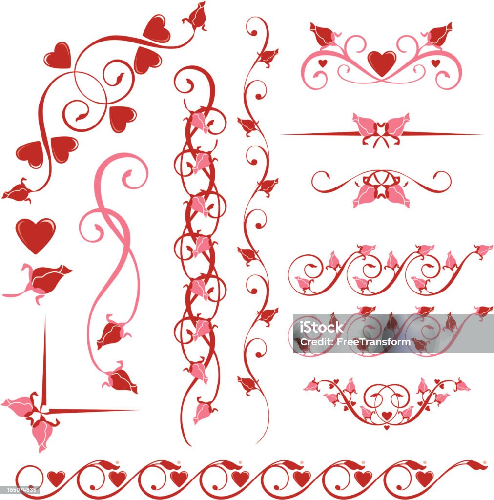 Éléments décoratifs-pour la Saint-Valentin - clipart vectoriel de Lierre libre de droits