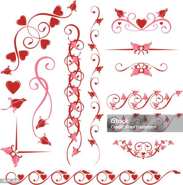 Éléments Décoratifspour La Saintvalentin Vecteurs libres de droits et plus d'images vectorielles de Lierre - Lierre, Angle, Antiquités