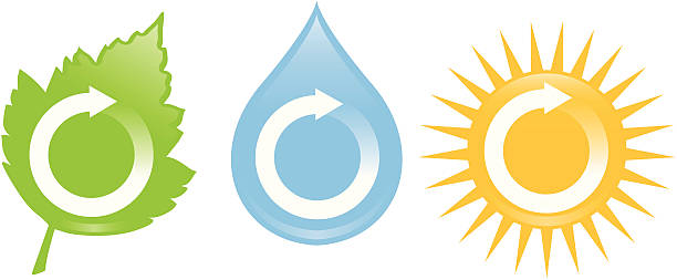 illustrazioni stock, clip art, cartoni animati e icone di tendenza di rinnova - solar energy sun energy restoring