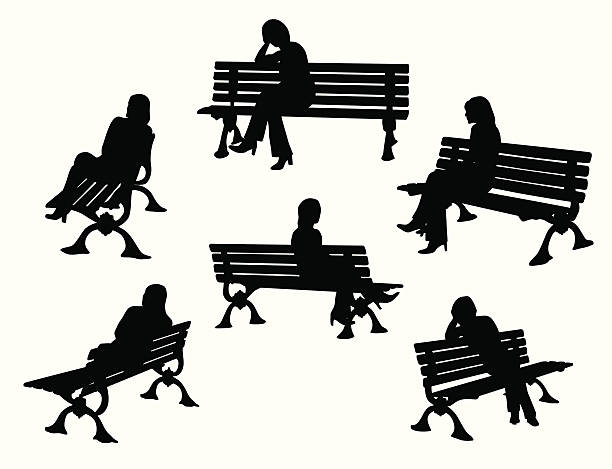 Park Bench Variety Vector Silhouette A-Digit park bench vector stock illustrations