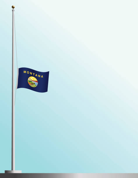 Flag of Montana at Half-Staff EPS, Layered PSD, High and Low-Resolution JPGs included. Flag of flag half mast stock illustrations
