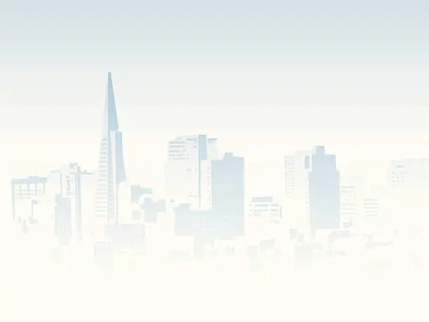 Vector illustration of Foggy San Francisco
