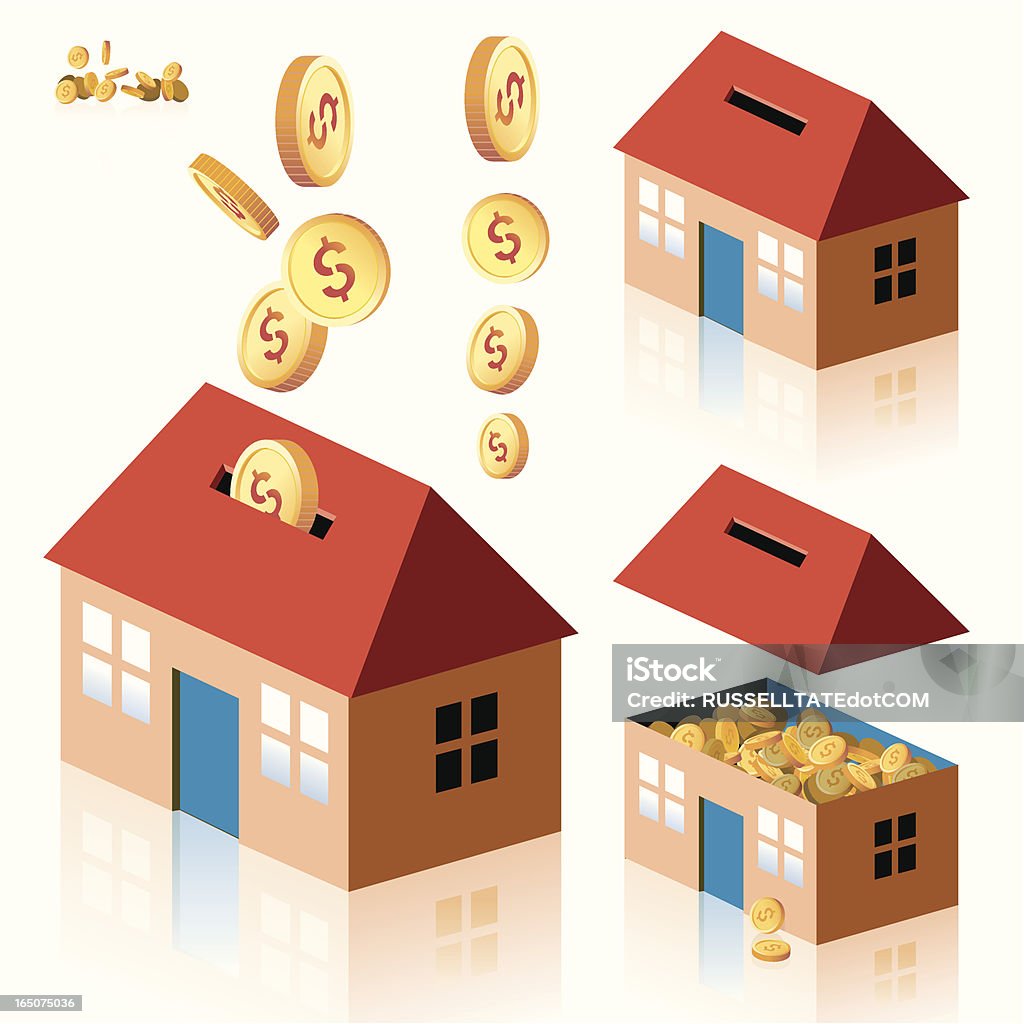 Caja de dinero Red House - arte vectorial de Comprar libre de derechos