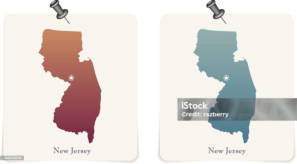 Stanowa New Jersey Czerwony i niebieski karty - Grafika wektorowa royalty-free (Bez ludzi)