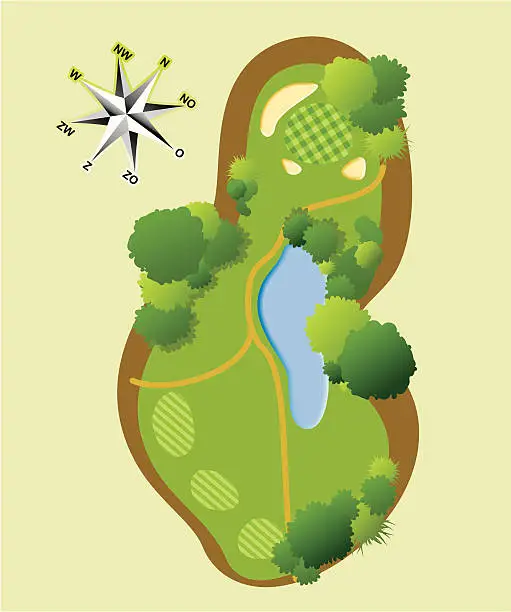 Vector illustration of Golf course