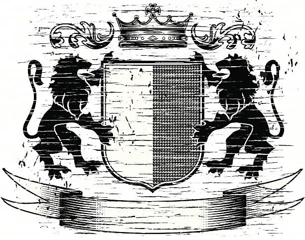 Vector illustration of Grunge coat of arms