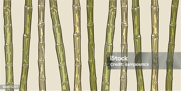 Бамбуковым Принтом В Стиле Ретро — стоковая векторная графика и другие изображения на тему Культура Китая - Культура Китая, Стиль ретро, Бежевый