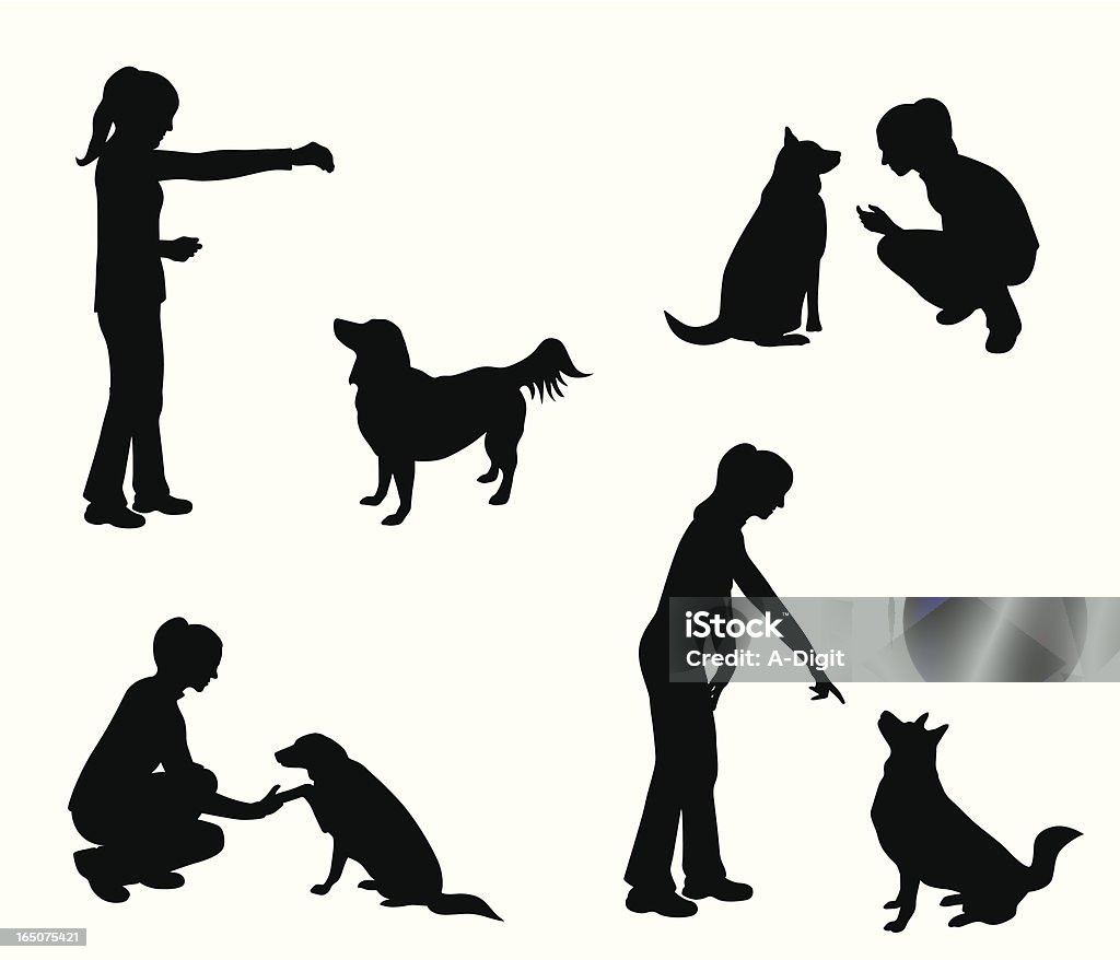 Dog Training Vector Silhouette A-Digit Dog stock vector