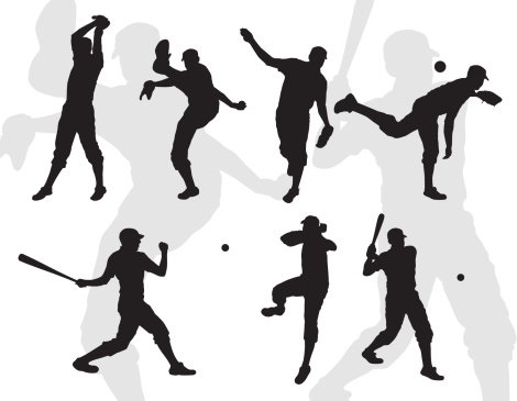 Vintage and contemporary silhouettes for your baseball and softball applications. Illustrator CS2 file included.