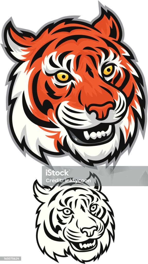 Tiger grunhido - Vetor de Animal royalty-free