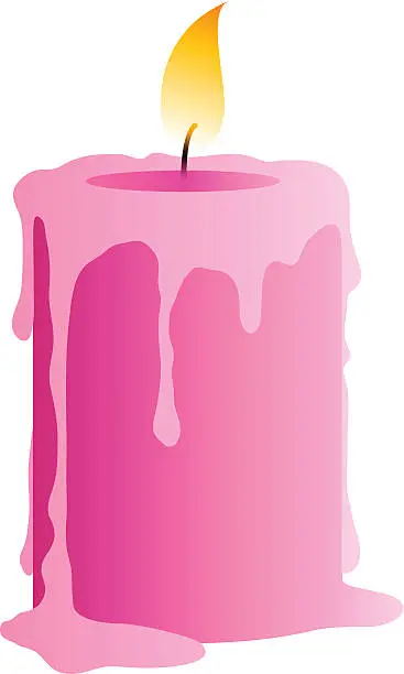 Vector illustration of Melting pink candle in vector graphic