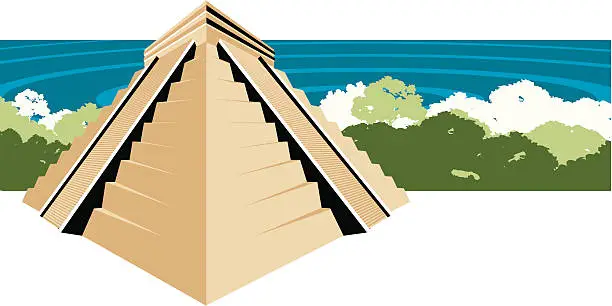 Vector illustration of mayan ruin/temple/monument