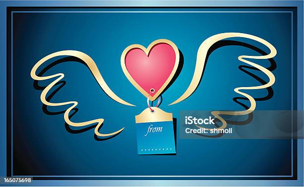 Valentinskarte In Der Blauen Zone Stock Vektor Art und mehr Bilder von Bildhintergrund - Bildhintergrund, Goldfarbig, Valentinstag