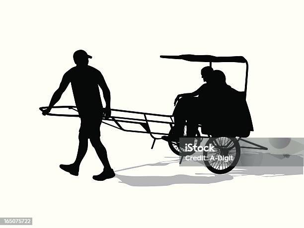 Fundraiserrickshaw — стоковая векторная графика и другие изображения на тему Рикша - Рикша, Катание на аттракционах, Бегать