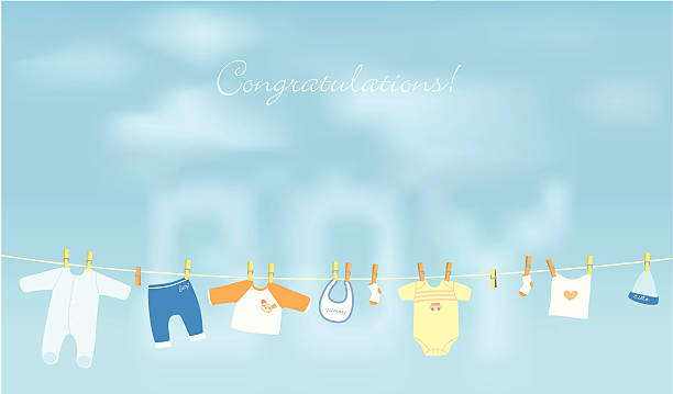 Baby Boy! Congratulations! baby bib stock illustrations