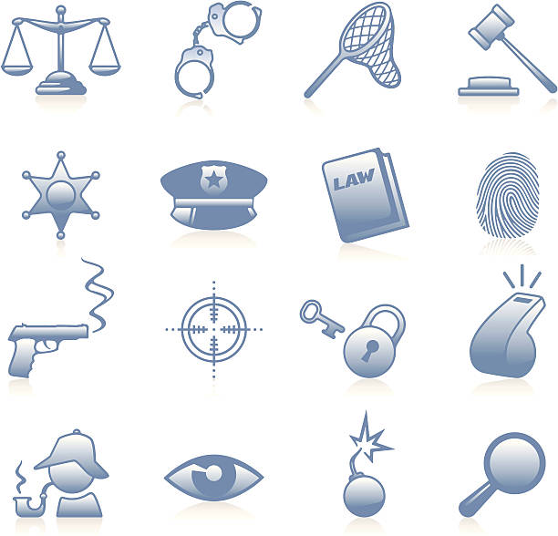 Law and Justice Icons - Blue Security related icons. Professional icons for your print project or Web site. See more in this series. sherlock holmes icon stock illustrations