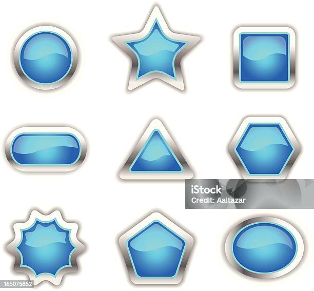 Glänzende Blaue Formen Stock Vektor Art und mehr Bilder von Blau - Blau, Chrom, Dreieck