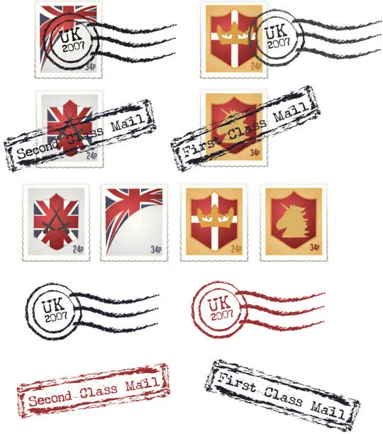 Vector illustration of British Postage