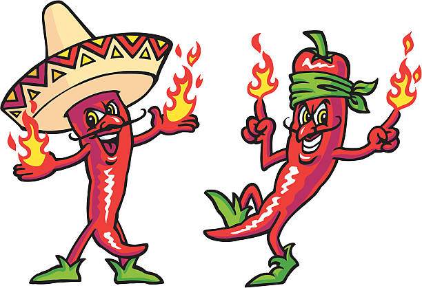 Chili Peppers vector art illustration