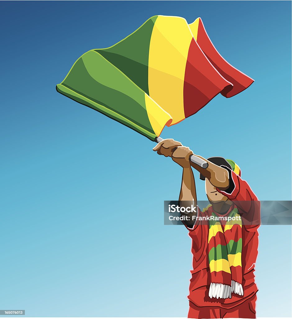 Congo Acenando a bandeira Fã de Futebol - Royalty-free Acenar arte vetorial