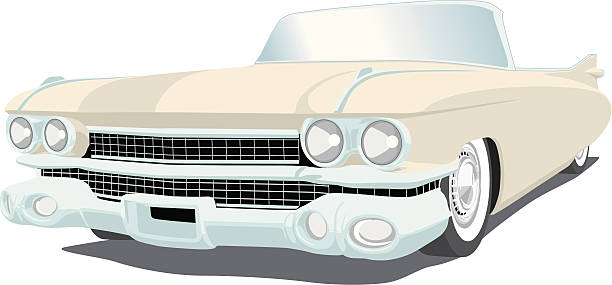 vektor-cadillac - 1950 1959 stock-grafiken, -clipart, -cartoons und -symbole