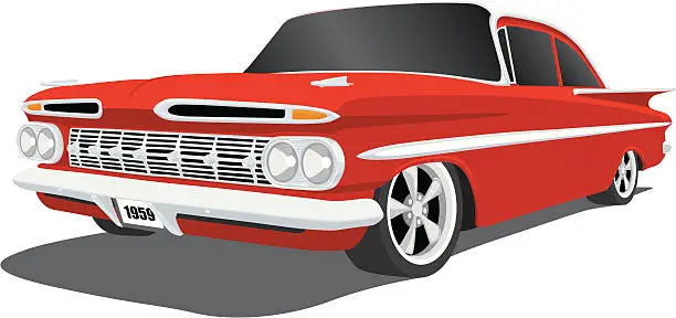 Vector illustration of Vintage Car