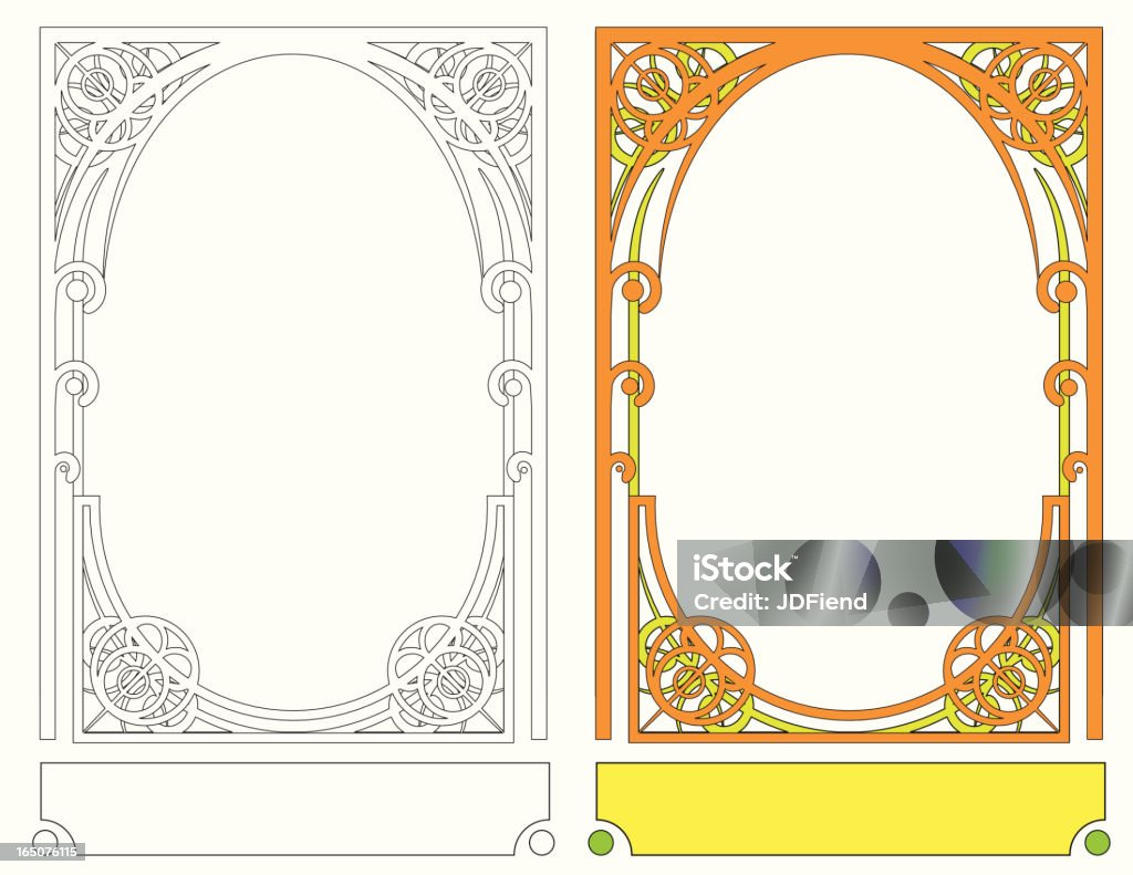 アールヌーボーフレーム III - アールヌーボーのロイヤリティフリーベクトルアート