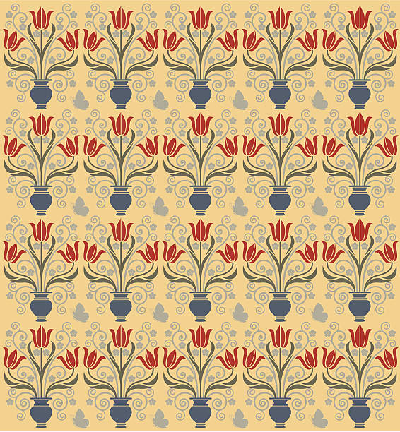 Tulip background pattern vector art illustration