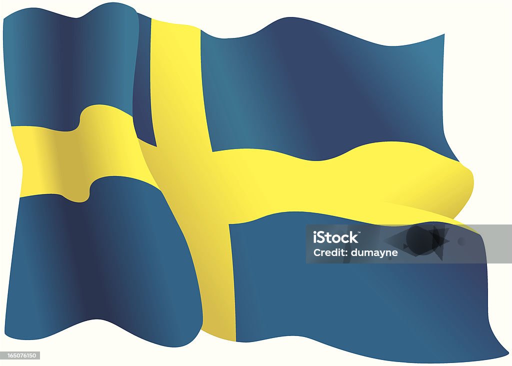 Bandera sueca - arte vectorial de Azul libre de derechos