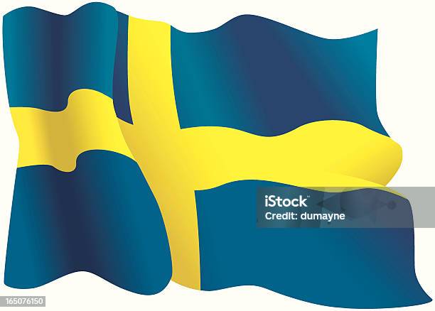 Ilustración de Bandera Sueca y más Vectores Libres de Derechos de Azul - Azul, Bandera, Bandera de la Comunidad Europea